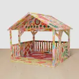 Ayako Rokkaku, Untitled (Wooden House), 2019, acrylic on wood