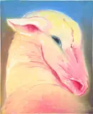 Miriam Cahn, Denkendes Tier, 2018, oil on canvas, laminated on board