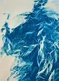 Chi-Tsung Wu, Wrinkled Texture 015, 2013, photograph, cyanotype and rice paper mounted on board