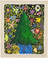 Bark 36 by Yuichi Hirako, 2020, oil pastel on canvas, sold Oct 2024