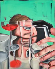 Amanda Wall, Tilt, 2021, oil on linen