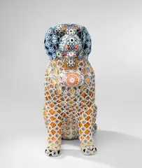 Joana Vasconcelos, Lancelot, 2011, Rafael Bordalo Pinheiro painted faience with glazed ceramics, handmade cotton crochet