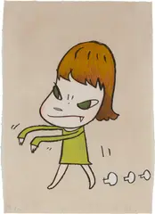 Walk On (M. & S. E-2010-012) by Yoshitomo Nara, 2010, Ukiyo-e woodcut in colours, on Japanese paper, the full sheet, sold Jun 2024