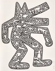 Keith Haring, Dog (L. pp. 48-49), 1986-87, Lithograph, on BFK Rives paper, with full margins