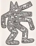 Keith Haring, Dog (L. pp. 48-49), 1986-87, Lithograph, on BFK Rives paper, with full margins