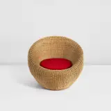 Isamu Kenmochi, Chair, model no. C-3150, circa 1960, Rattan, fabric