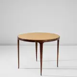 Franco Buzzi, Games table, circa 1953, Walnut, fabric, brass