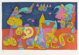 Joan Miró, Ubu Roi (King Ubu): plate IV (M. 471, see C. 108), 1966, Lithograph in colours, on Arches paper, with full margins