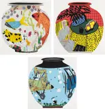 Jonas Wood, Fish Pot; Matisse Pot 4; and Snoopy Pot, 2019-2020, The complete set of three screenprints in colours, on Rising Museum Board, with full margins