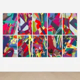 Kaws, TENSION, 2019, The complete set of 10 screenprints in colours, on Saunders Waterford paper, the full sheets loose (as issued), all contained in the original grey fabric-covered clamshell portfolio box with embossed title