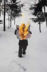 Tim Parchikov, Burning News, 2011, Chromogenic print, mounted