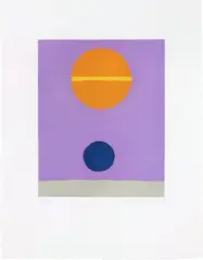 Etel Adnan, Poids de la lune V, 2019, Etching in colours, on Arches paper, with full margins