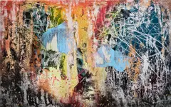 José Parla, Writers' Bench: 149th Street and Grand Concourse, 2020, Archival pigment print with unique hand finished impasto, on Hahnemühle paper, the full sheet