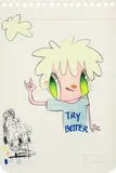 Javier Calleja, Try Better, 2020, Hand-finished screenprint with lithograph on Heritage Book paper with perforation cut, the full sheet