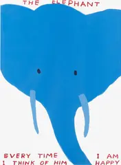 The Elephant by David Shrigley, 2023, Screenprint in colours, on Somerset paper, with full margins, sold Jun 2024