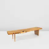 'R' bench by George Nakashima, circa 2018, Cherry, sold Jun 2024