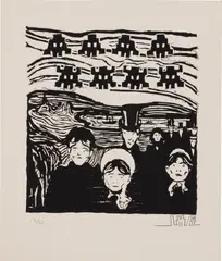 Invader, Invaded Hypnosis (C.P.E. 27), 2011, Woodcut, on Fabriano Rosaspina Avorio paper, with full margins