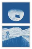 Daniel Arsham, LUNAR PRINTS, 2021, The pair of screenprints in blue, on archival paper, with full margins, both contained in the original linen-covered presentation box