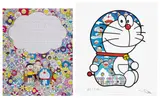 Excuse Painting: On My Collaboration with Doraemon; and Doraemon Sitting Up: Weeping Some, Laughing Some by Takashi Murakami, 2019; and 2020, Two offset lithographs in colours, on smooth wove paper, with full margins, sold Dec 2024