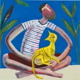 Kitti Narod, My Yellow Cat, 2018, acrylic on canvas