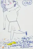 Rose Wylie, Rosemount Parquet Floor (from Girl Now meets Girl Then series), acrylic and aquarelle on pigment ink fine art print on 300g 1584 Hahnemuhle laid paper
