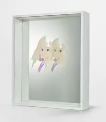 Makoto Taniguchi, Untitled, 2015, acrylic, grease pencil, acrylic board and mirror, in artist's frame