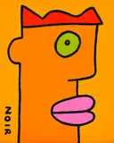 I do not even have a chance to look at the time because I am walking so quickly by Thierry Noir, 2022, acrylic on canvas, sold Apr 2024