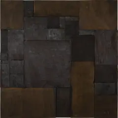 Kader Attia, Untitled, 2007, burnt wood pinned on board