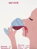 David Shrigley, Wine, screenprint in colours with varnish overlay, on Somerset paper, the full sheet
