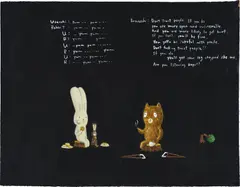 Atsushi Kaga, (A Kumacchi's lesson) Some people refuse anything good happen to them, 2008, acrylic on panel
