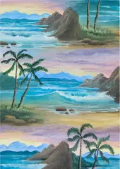 Neil Raitt, Sunset Tide, 2020, acrylic, gouache and watercolour on paper