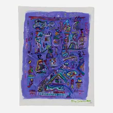 Ynez Johnston, Celebration, 2000, acrylic and ink on paper