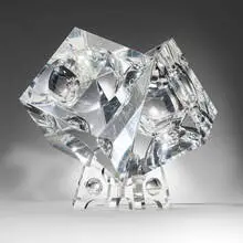 Jacques Schnier, Love of Two Cubes II, 1977, carved crystal acrylic