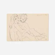 Duncan Grant, Henrietta and Julian, ink on paper
