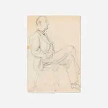 Duncan Grant, Angus Davidson, 1967, graphite and ink on paper