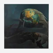 Priscilla Roberts, Self-Destruction, 1983, oil on artist's board