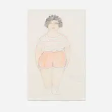 Middle Class Californian by Beatrice Wood, 1975, colored pencil and graphite on paper, sold Nov 2024