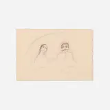 Beatrice Wood, Glancing Out, colored pencil and graphite on paper