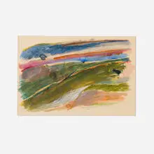 James Jarvaise, Untitled (from the Hudson River School Series), 1960, encaustic on paper