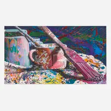 Containers #173 by Oscar Lakeman, 1986, acrylic on canvas, sold Nov 2024
