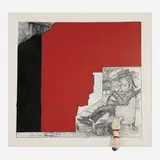 William T. Wiley, Punch Asleep with Abstraction, 2003, acrylic, charcoal and mixed media on linen, tape construction, velcro
