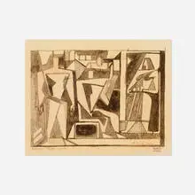 Roberto Burle Marx, Estudio - Painel Goiás X, 1950, ink on paper