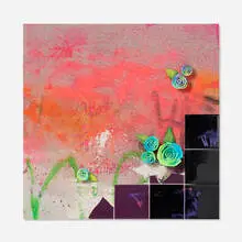 Patrick Martinez, Atwater Summer Sunset 3, 2021, stucco, ceramic tile, acrylic, spray paint, latex
