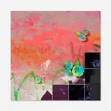 Patrick Martinez, Atwater Summer Sunset 3, 2021, stucco, ceramic tile, acrylic, spray paint, latex