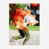 Conrad Ruiz, Man on Fire XVI, 2021, watercolor on paper