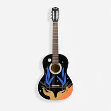 PONI, Untitled, 2020, acrylic on acoustic guitar