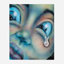 You're Not Who You Used To Be by Larissa De Jesús Negrón, 2023, acrylic, pastel, spray paint on canvas, sold Oct 2024