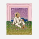 Moisés Salazar Tlatenchi, Say a Little Prayer, 2022, mixed media on canvas in artist's frame