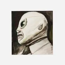 Salomón Huerta, El Santo, 2021, watercolor on paper