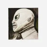 Salomón Huerta, El Santo, 2021, watercolor on paper